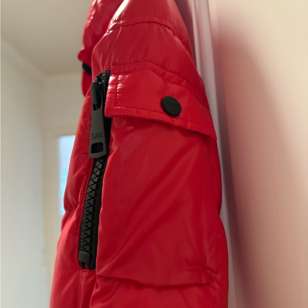 SAM. Red Puffer Jacket - Picture 3 of 4